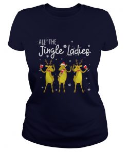 Reindeer drink wine all Jingle ladies Christmas Ladies Tee