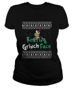 Resting Grinch Face Christmas Ladies Tee