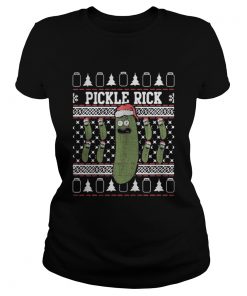 Rick and Morty Pickle Rick Christmas Ladies Tee