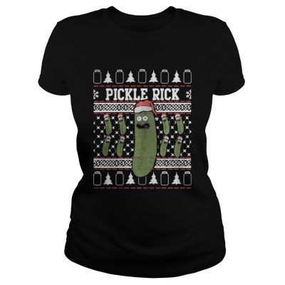 Rick and Morty Pickle Rick Christmas Ladies Tee