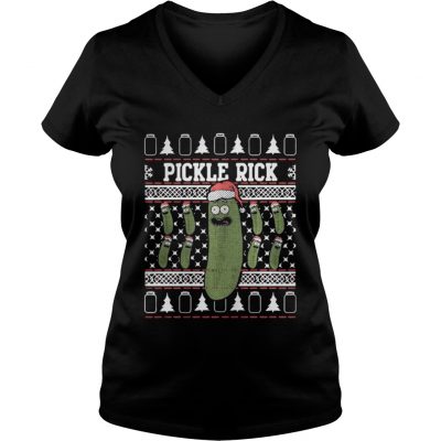 Rick and Morty Pickle Rick Christmas VNeck