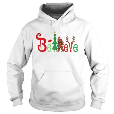 Santa Bigfoot believe Merry Christmas Hoodie