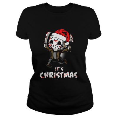 Santa Chibi Jason Voorhees it’s Christmas Tshirt Ladies Tee