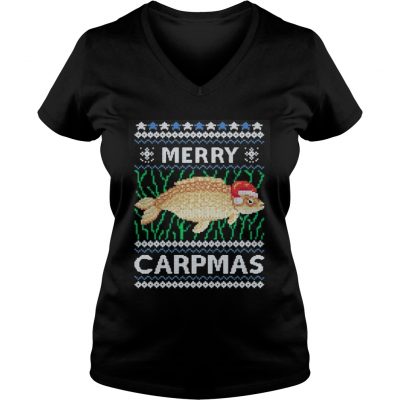 Santa Claus Carpmas merry Carpmas Christmas VNeck