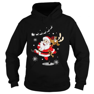 Santa Claus Carrying A Reindeer Hoodie