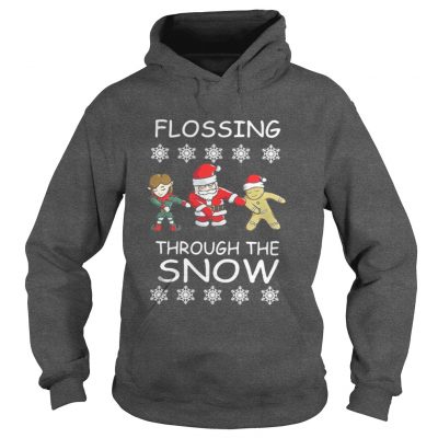 Santa Claus flossing through the snow Christmas Hoodie