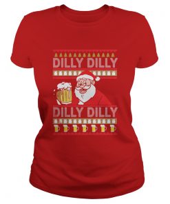 Santa Dilly Dilly Christmas Ladies Tee