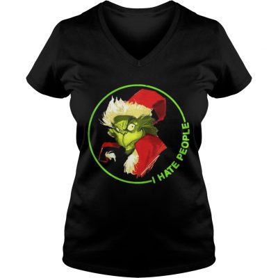 Santa Grinch I Hate People Christmas VNeck