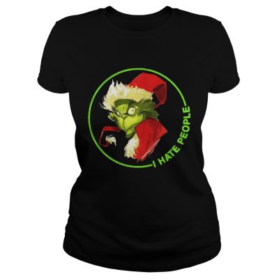 Santa Grinch I Hate People Christmas ladies Tee