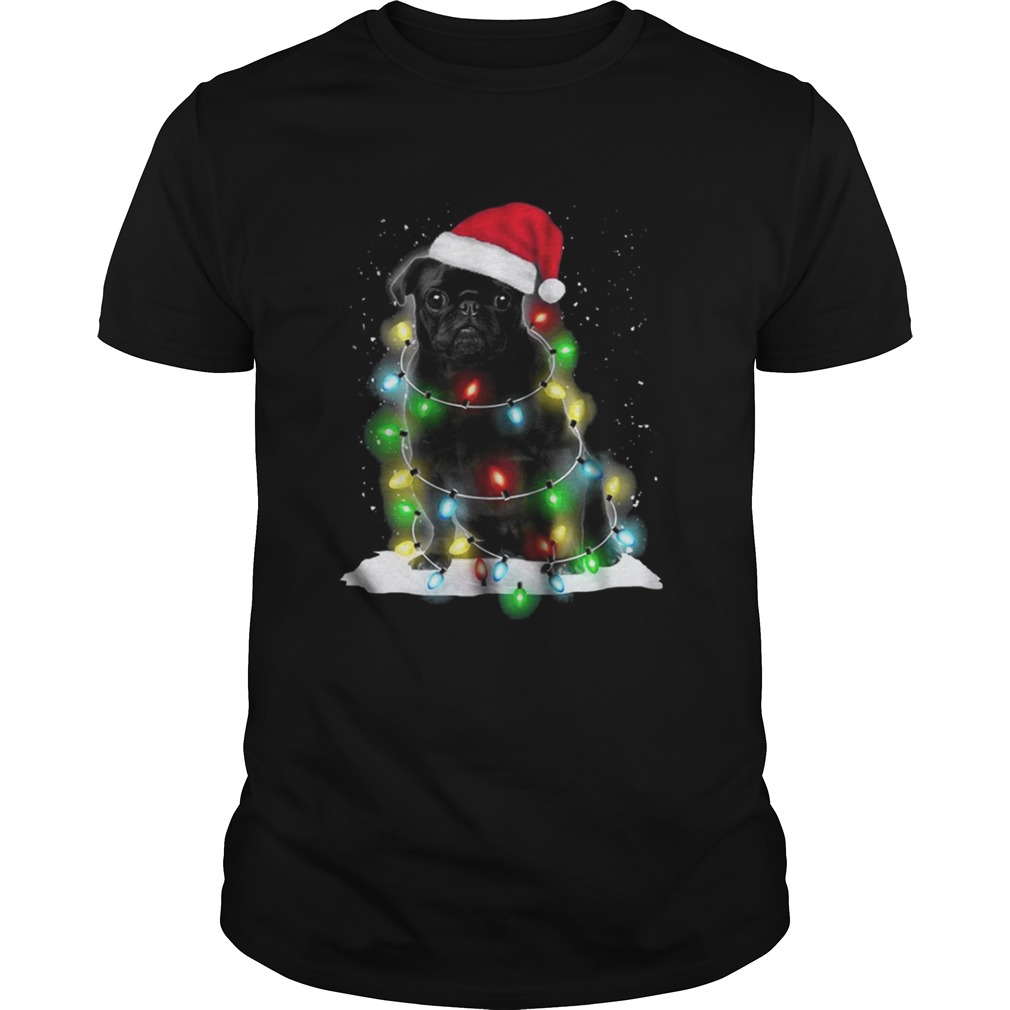 Santa Pitbull Light Christmas Dog shirt