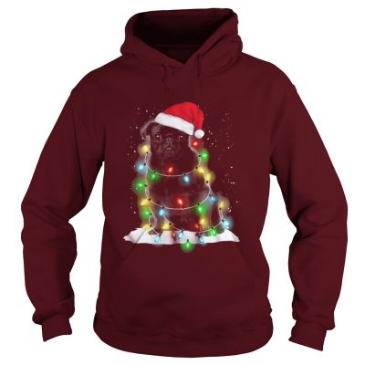 Santa Pitbull Light Christmas Dog Hoodie