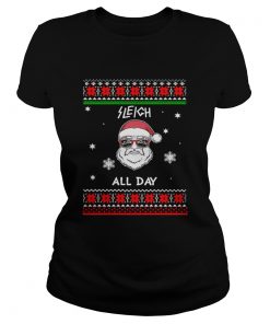 Santa Sleigh All Day Christmas Ladies Tee