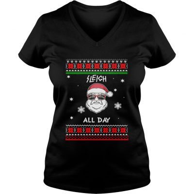 Santa Sleigh All Day Christmas VNeck