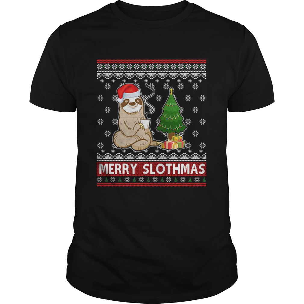 Santa Sloth coffee merry sithmas shirt