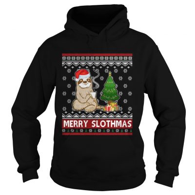 Santa Sloth coffee merry sithmas Hoodie