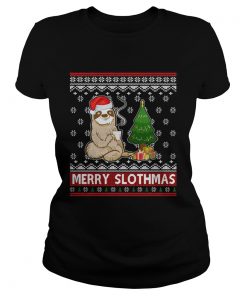 Santa Sloth coffee merry sithmas Ladies Tee