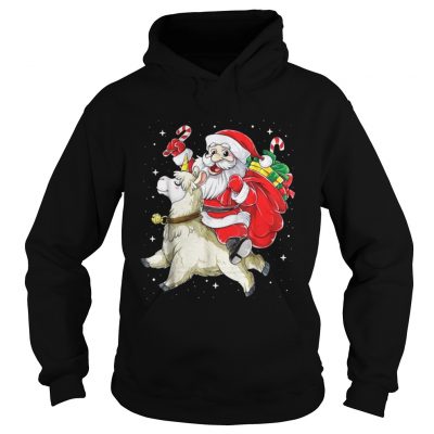 Santa riding Llamacorn christmas Hoodie