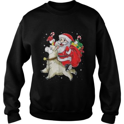 Santa riding Llamacorn christmas Sweatshirt