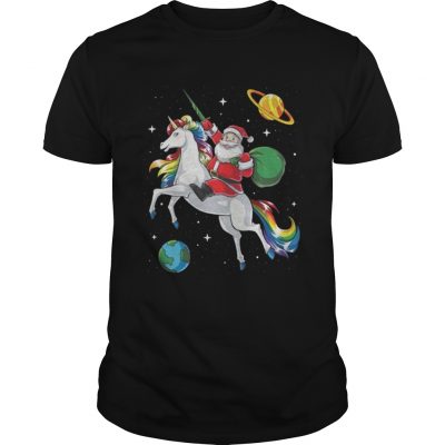 Santa riding Unicorn in space Christmas Guys