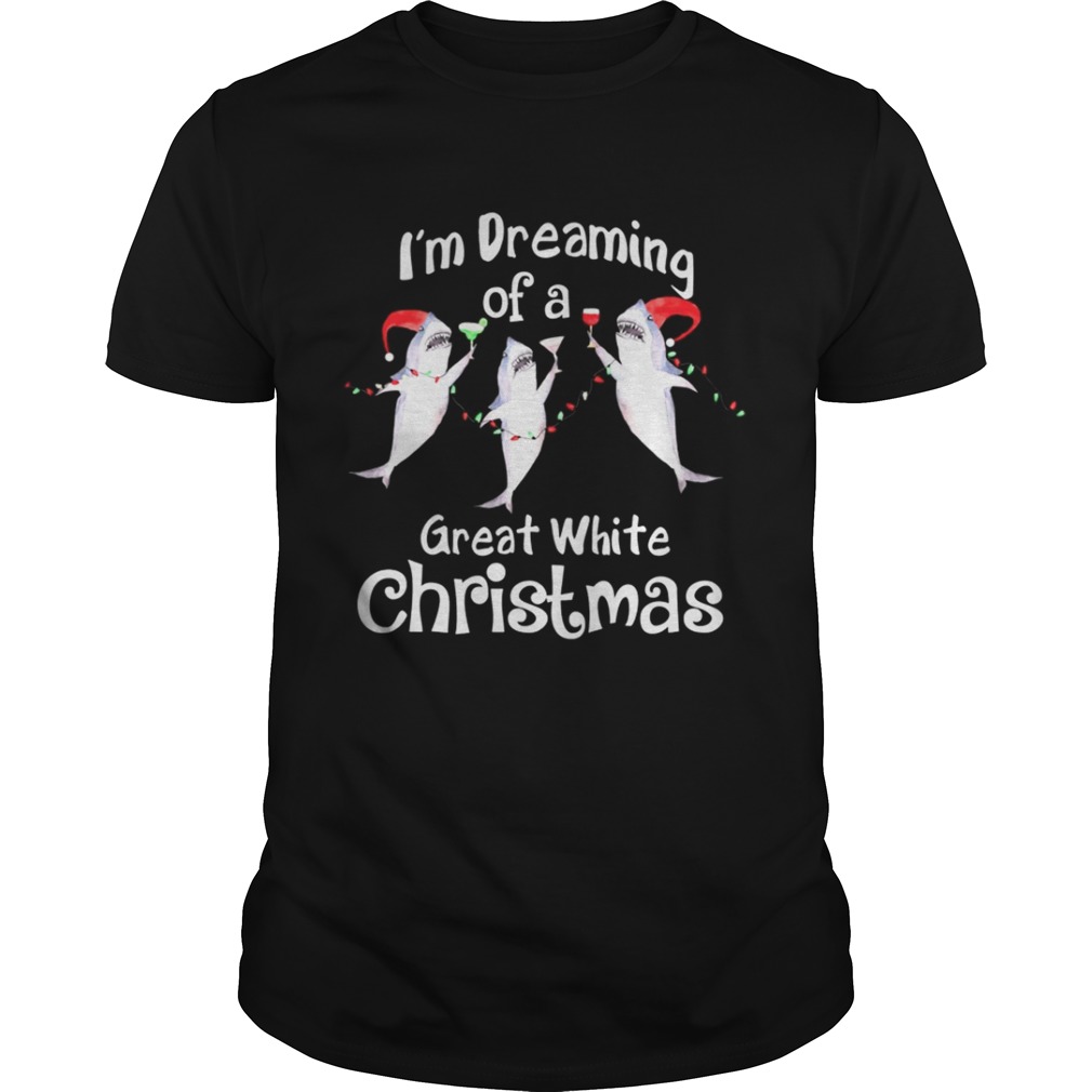 Shark santa I’m dreaming of a great white christmas shirt