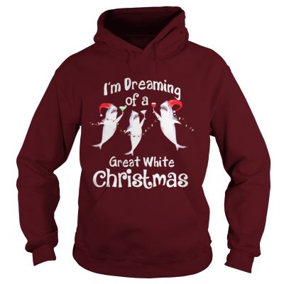 Shark santa I’m dreaming of a great white christmas Hoodie