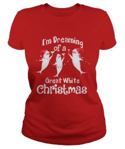 Shark santa I’m dreaming of a great white christmas Ladies Tee