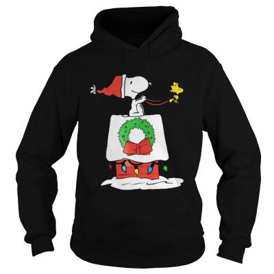 Snoopy rides Woodstock Christmas house Hoodie