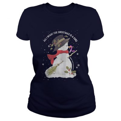 Snowman All I want for Christmas is a cure Ladies Tee