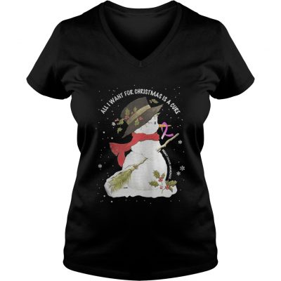 Snowman All I want for Christmas is a cure VNeck