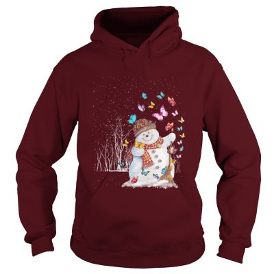 Snowman Winter clean snow Butterfly Hoodie