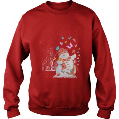 Snowman Winter clean snow Butterfly Sweatshirt