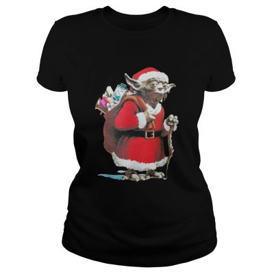 Star Wars Yoda Santa Claus Ugly Faux Christmas Ladies Tee