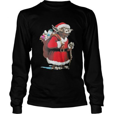 Star Wars Yoda Santa Claus Ugly Faux Christmas Longsleeve Tee