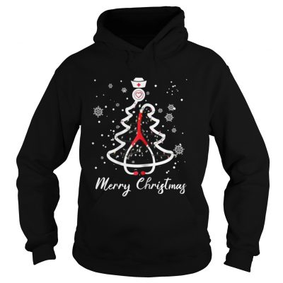 Stethoscope Christmas Tree Merry Christmas Nurse Gift Hoodie