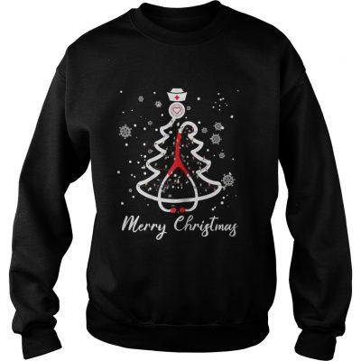 Stethoscope Christmas Tree Merry Christmas Nurse Gift Sweatshirt