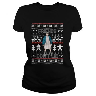 Stranger Things 11 – Friends Don’t Lie Christmas Ladies Tee