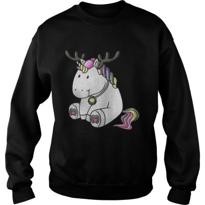 Sweatshirt Cute Christmas Comic Reindeer Unicorn Shirt