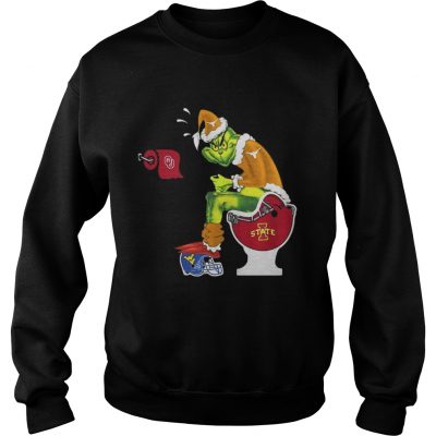 Sweatshirt Grinch Santa Oklahoma State Cowboys toilet shirt