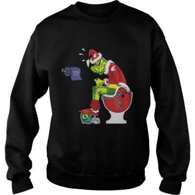 Sweatshirt Grinch Santa Washington State toilet shirt