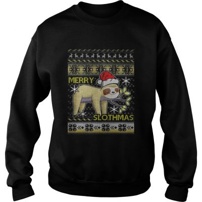 Sweatshirt Merry Slothmas christmas hat