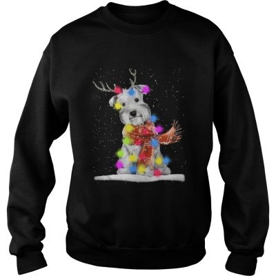 Sweatshirt Schnauzer reindeer and Christmas lights