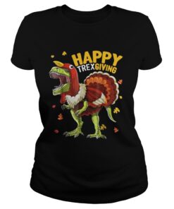 T Rex Dinosaur Turkey thanksgiving ugly Ladies Tee