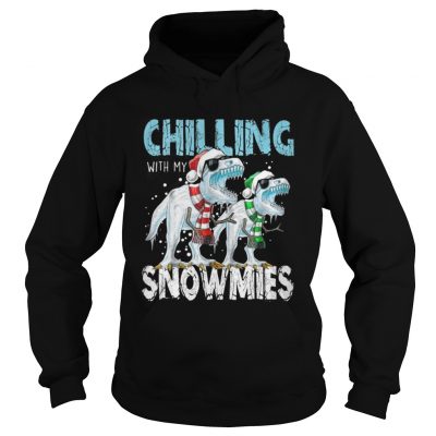 T Rex Dinosaurs chilling with my snowmies christmas Hoodie