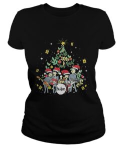 The Beatles and Christmas tree Ladies Tee