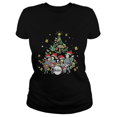 The Beatles and Christmas tree Ladies Tee