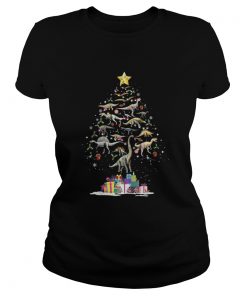 The Dinosaur Christmas Tree Ladies Tee