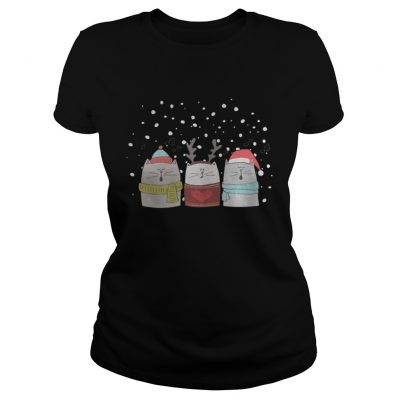 Three Cat Sing Christmas Ladies Tee