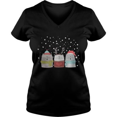 Three Cat Sing Christmas VNeck