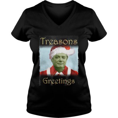 Treason Greeting Funny Santa Claus Christmas VNeck