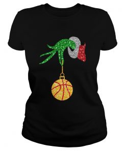 Twinkle Christmas Ball Basketball Ladies Tee